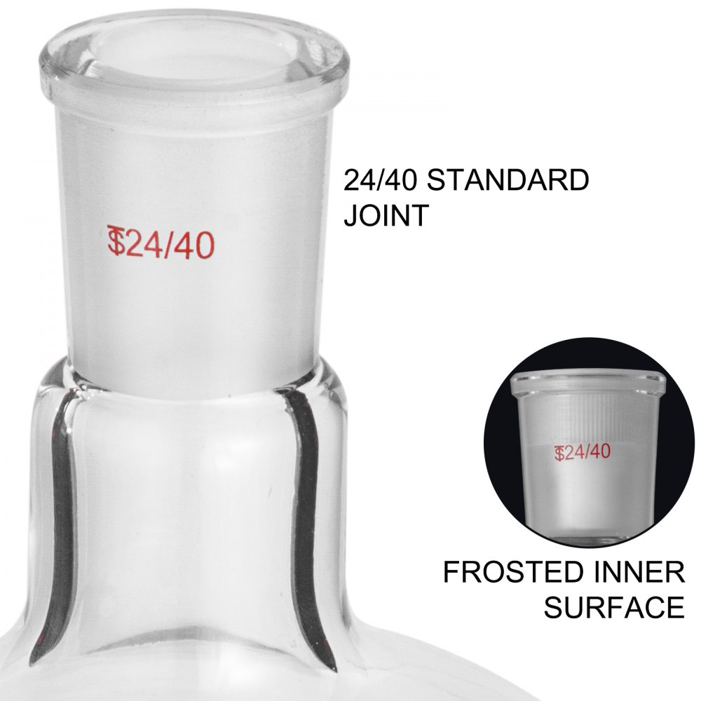 Vevor Round Bottom Flask Receiving Flask 2000 Ml Reaction Flask With Single Neck