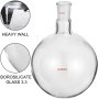 Vevor Round Bottom Flask Receiving Flask 2000 Ml Reaction Flask With Single Neck