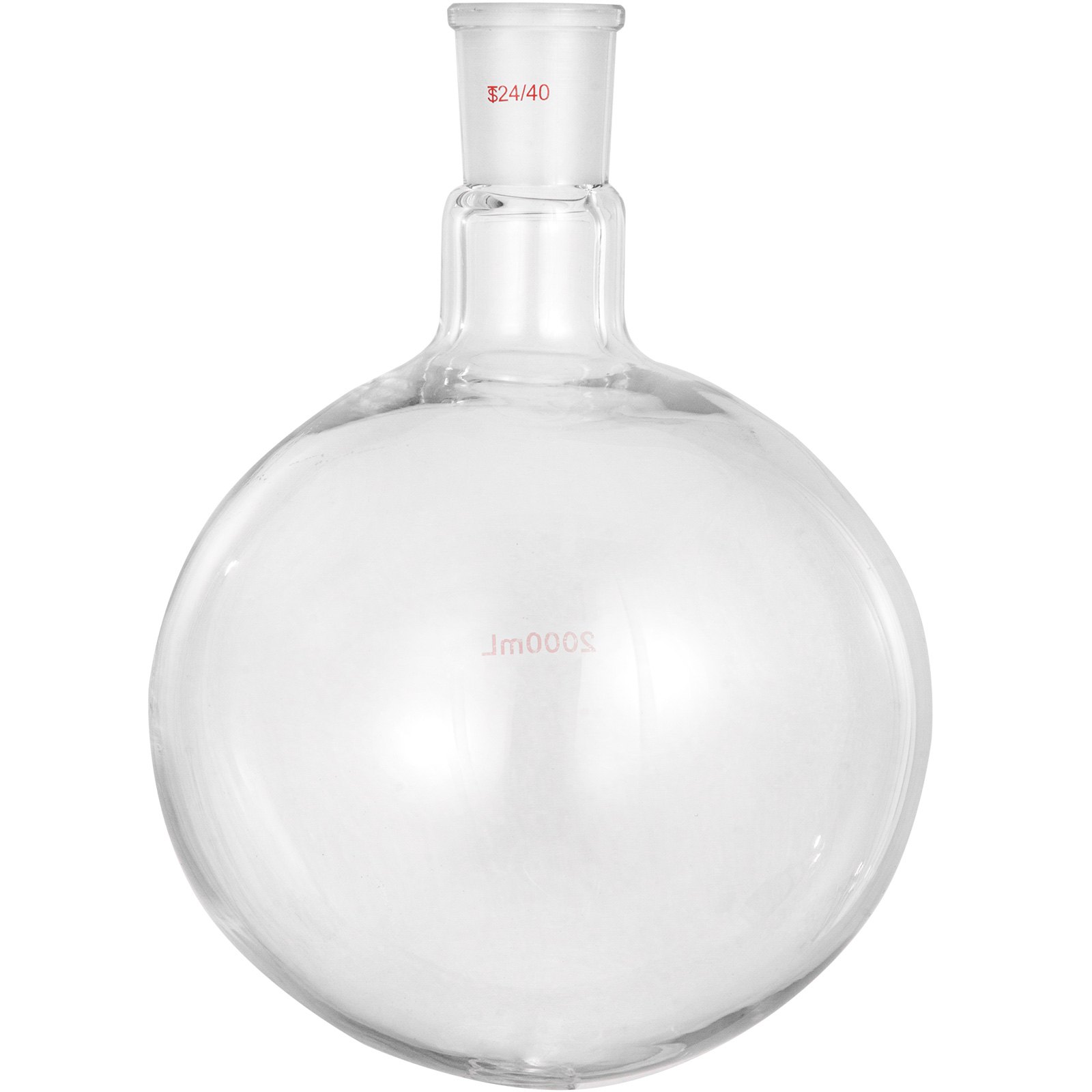Vevor Round Bottom Flask Receiving Flask 2000 Ml Reaction Flask With Single Neck