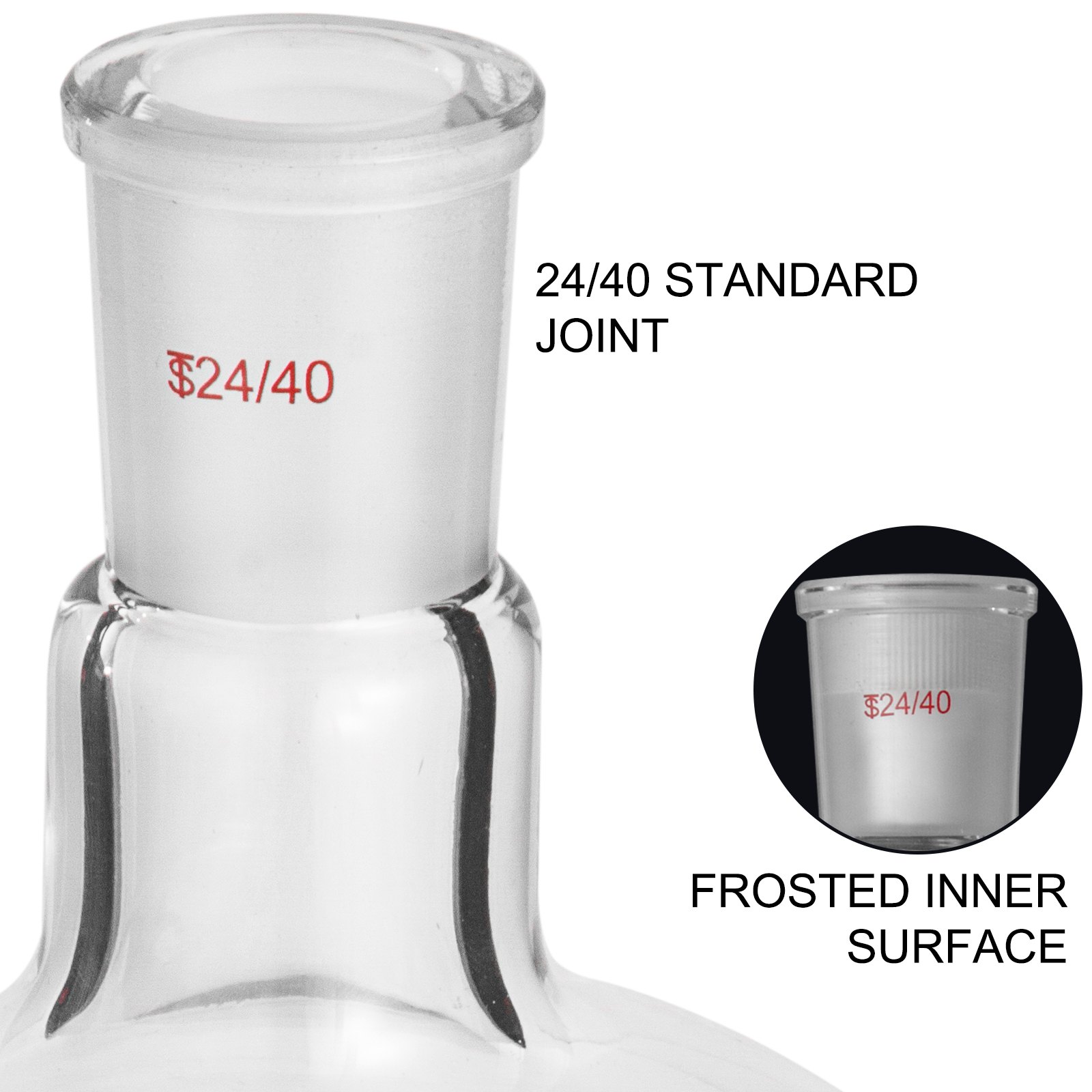 VEVOR Round Bottom Flask Receiving Flask 5000ml Reaction Flask with Single Neck