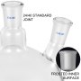 VEVOR Round Bottom Flask Receiving Flask 2L, Reaction Flask 3 Neck Boiling Flask