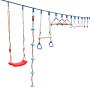 VEVOR Warrior Course, 80ft Slackline Obstacle Course, obstacle course for kids w/ 250lb Max Capacity, Slackline Training Line w/ Hanging Activities Accessories, Obstacle Course Equipment for Backyard