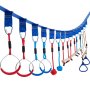 VEVOR Warrior Course, 80ft Slackline Obstacle Course, obstacle course for kids w/ 250lb Max Capacity, Slackline Training Line w/ Hanging Activities Accessories, Obstacle Course Equipment for Backyard