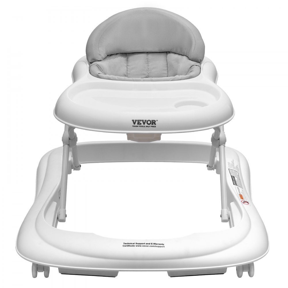 VEVOR Baby Walker, Foldable Baby Walkers with 3-Level Adjustable Height, Rolling Toddler Walker and Activity Center with Wheels & Feeding Tray, Anti-Rollover Activity Helper for Boy Girl 6-12 Months