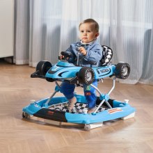 VEVOR 4-in-1 Baby Walker, Foldable Baby Activity Center with Wheels, Adjustable Height, Light, Steering Wheel, Learning-Seated | Walk-Behind | Toy Car | Rocker Toddler Walker for Boys Girls 6-24 Month