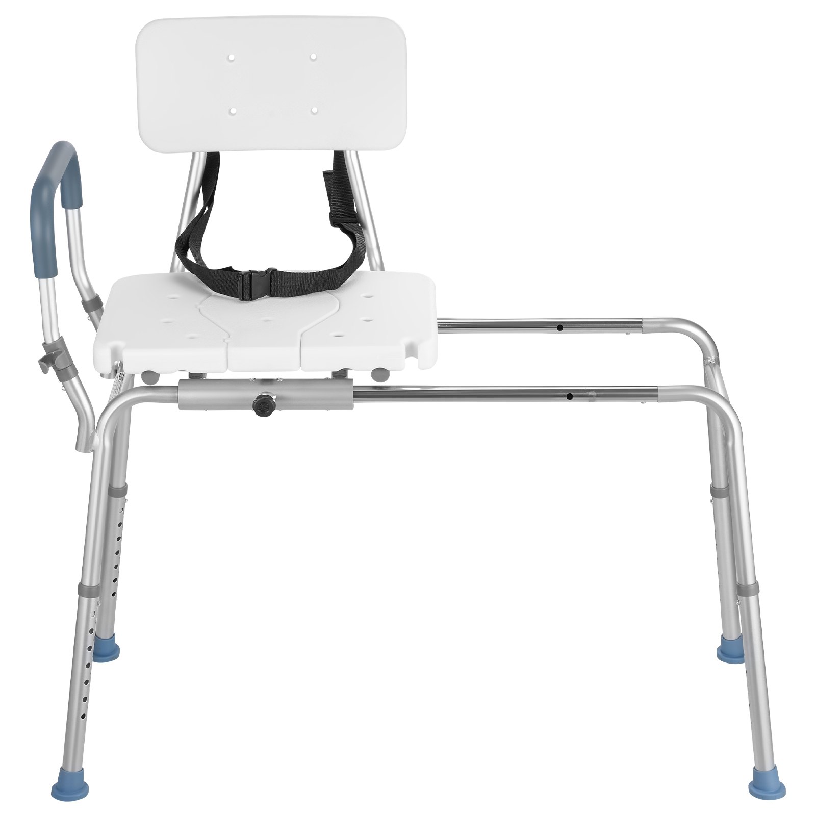 VEVOR Sliding Shower Chair, 400 lbs Capacity Tub Transfer Bench for Bathtub, Heavy Duty Shower Bench with Arms and Backrest, Height Adjustable Seat for Handicap, Adults, Seniors, Elderly and Disabled