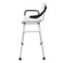 VEVOR sliding tub transfer bench with adjustable legs, padded seat, and backrest for bathroom safety.