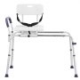 VEVOR sliding tub transfer bench with adjustable height, padded seat, and secure straps for safety.