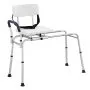 VEVOR Sliding Tub Transfer Bench, Height Adjustable Bathtub Transfer Bench with Cut-Out Seat, Reversible Backrest & Safety Belt, Non-Slip Shower Chair for Elderly Disabled Handicap, 400LBS Capacity