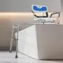 VEVOR Sliding Shower Chair, 180 kg Tub Transfer Bench for Bathtub with Swivel Seat, Padded Shower Bench with Arms and Backrest, Height Adjustable for Handicap, Adults, Seniors, Elderly and Disabled