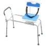 VEVOR Sliding Shower Chair, 180 kg Tub Transfer Bench for Bathtub with Swivel Seat, Padded Shower Bench with Arms and Backrest, Height Adjustable for Handicap, Adults, Seniors, Elderly and Disabled