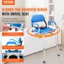 VEVOR Sliding Tub Transfer Bench Shower Chair with 360 Degree Swivel Seat 330LBS