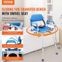 VEVOR Silla de ducha con banco de transferencia de bañera deslizante con asiento giratorio de 360 ​​grados, 330 libras