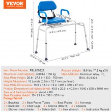 Banc de transfert coulissant pour baignoire VEVOR avec siège pivotant à 360 degrés 330 LBS