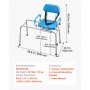 VEVOR Sliding Shower Chair, 330 lbs Tub Transfer Bench for Bathtub with Swivel Seat, Padded Shower Bench with Pivoting Arms and Backrest, Height Adjustable for Handicap, Seniors, Elderly and Disabled