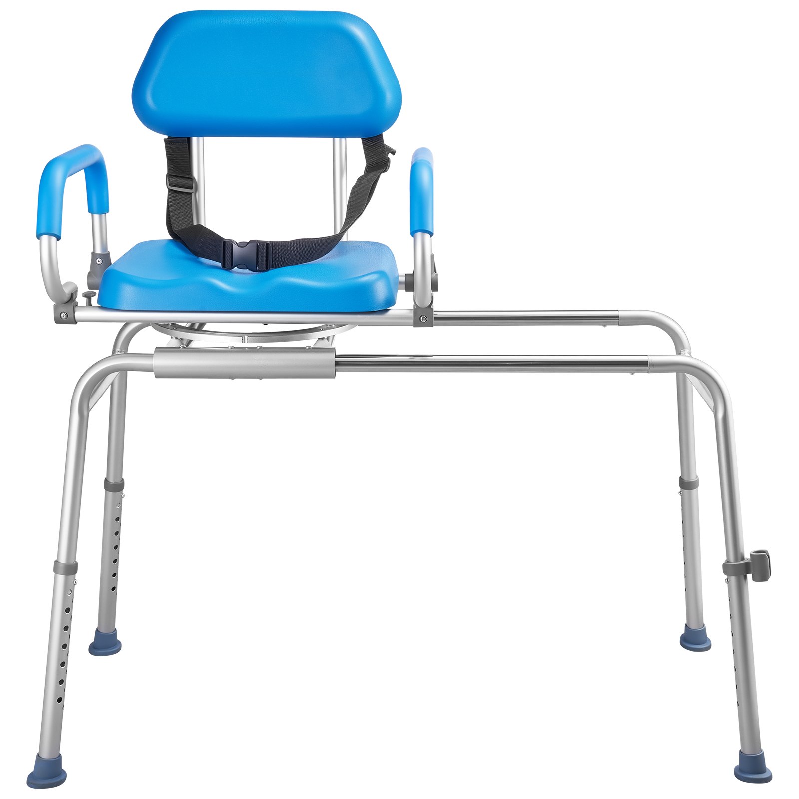 VEVOR Sliding Shower Chair, 150 kg Tub Transfer Bench for Bathtub with Swivel Seat, Padded Shower Bench with Pivoting Arms and Backrest, Height Adjustable for Handicap, Seniors, Elderly and Disabled