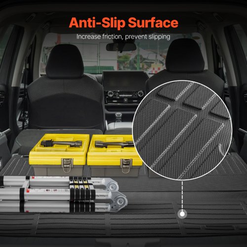 Floor Mats & Trunk Mat With Backrest Compatible With 2020-2025 Toyota Highlander 7-Seater - Cargo Liner Set