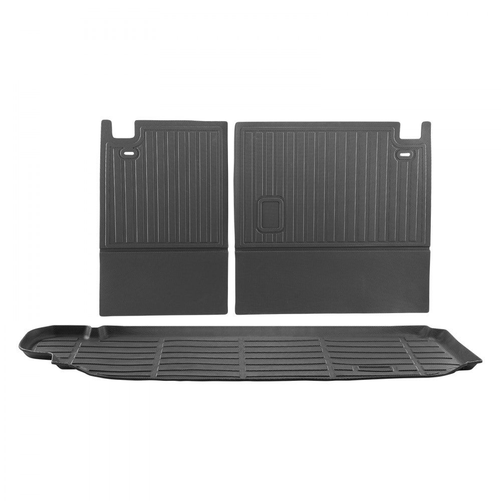 VEVOR Cargo Mats Compatible with Toyota Kluger & Highlander 2020-2024, Custom Fit TPE Cargo Liner Set for SUVs, Trunk and Rear Back Seat Protector Replacement, Trunk Mat and Backrest Mats