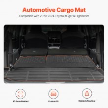 Truck Cargo Mat & Backrest Mat TPE Custom Fit for Kluger & Highlander 2020-2024