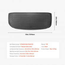 Truck Cargo Mat & Backrest Mat TPE Custom Fit for Hyundai Palisade 2020-2024