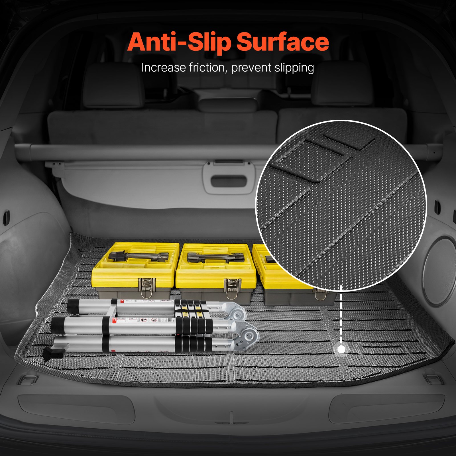 VEVOR Cargo Mat Compatible with Jeep Grand Cherokee 2011-2021, Precise Fit Trunk Mat for SUVs, TPE Trunk Protector Replacement, Black (1PCS)