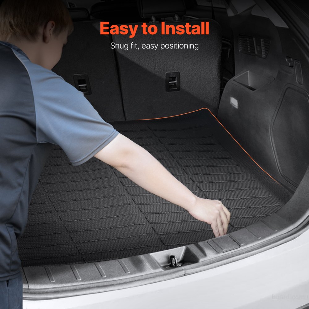 VEVOR Cargo Mat Compatible with Ford Edge 2015-2024 & Ford Edge ST 2020-2024, Precise Fit Trunk Mat for SUVs, TPE Trunk Protector Replacement, Black (1PCS)