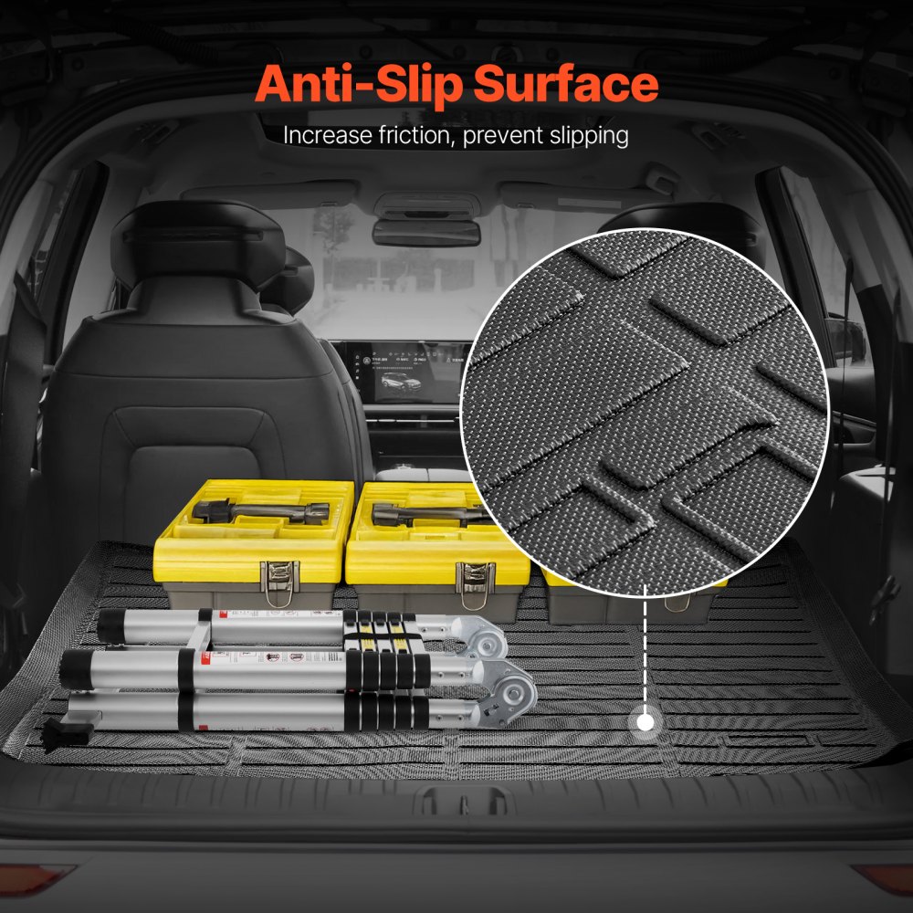 VEVOR Cargo Mat Compatible with Ford Edge 2015-2024 & Ford Edge ST 2020-2024, Precise Fit Trunk Mat for SUVs, TPE Trunk Protector Replacement, Black (1PCS)