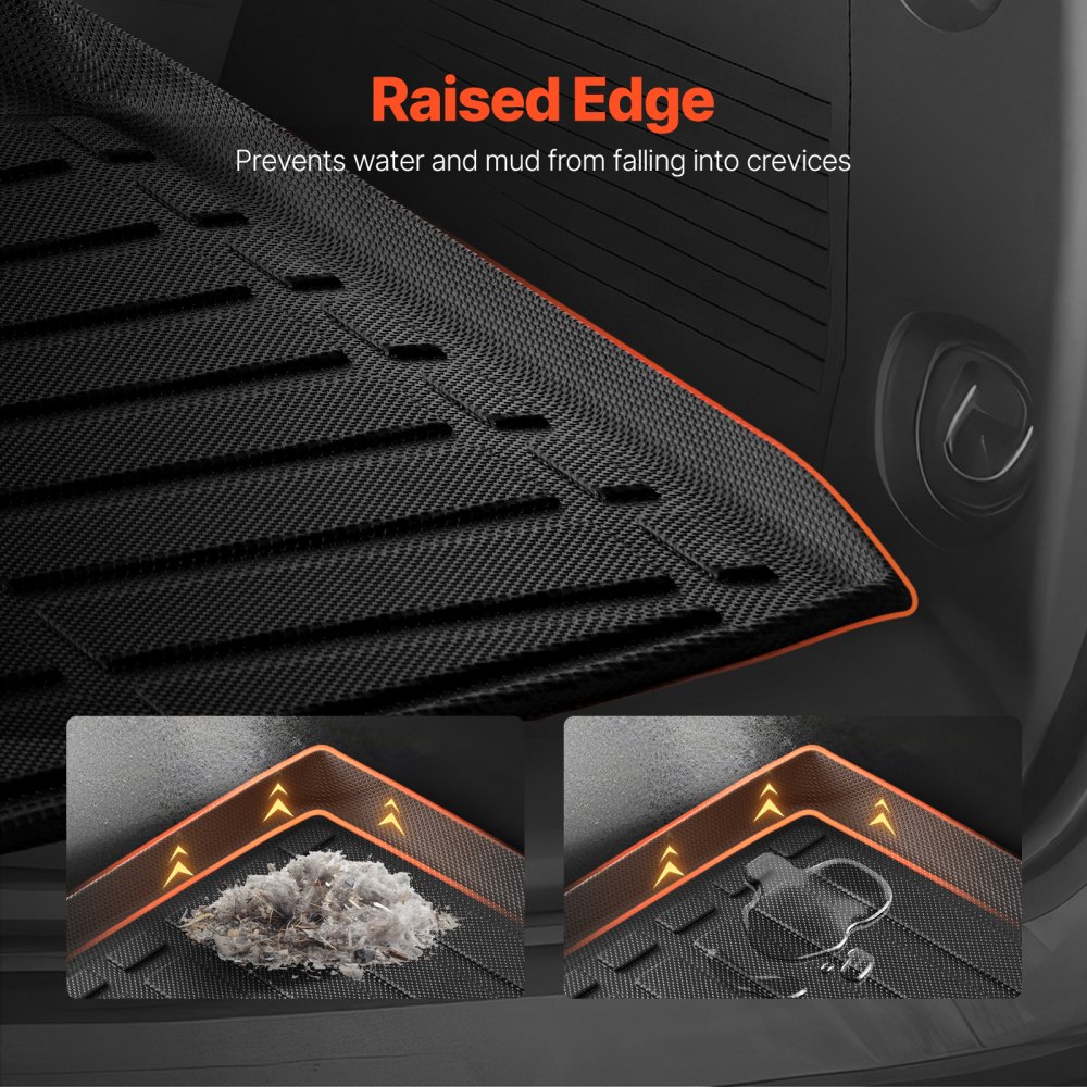 VEVOR Cargo Mats Compatible Chevrolet Tahoe & GMC Yukon 2021-2024, Custom Fit TPE Cargo Liner Set for SUVs, Trunk and Rear Back Seat Protector Replacement, Trunk Mat and Backrest Mats