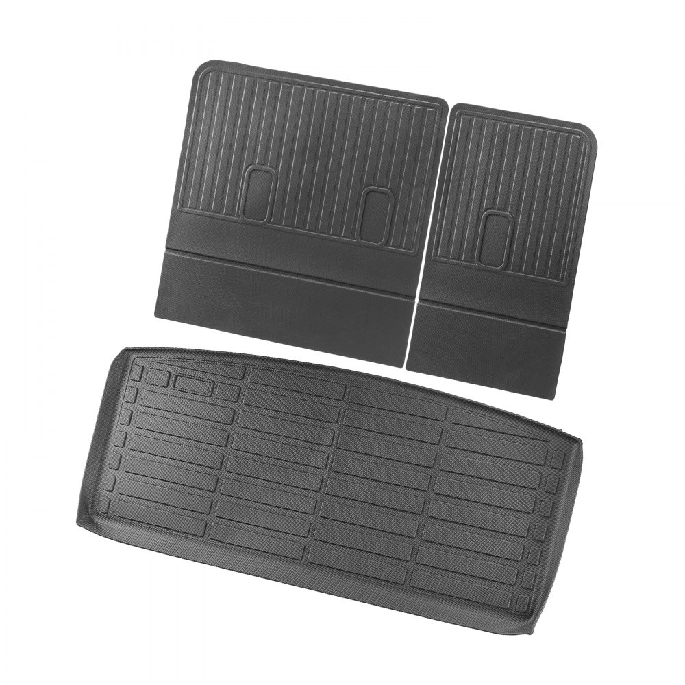 VEVOR Cargo Mats Compatible Chevrolet Tahoe & GMC Yukon 2021-2024, Custom Fit TPE Cargo Liner Set for SUVs, Trunk and Rear Back Seat Protector Replacement, Trunk Mat and Backrest Mats