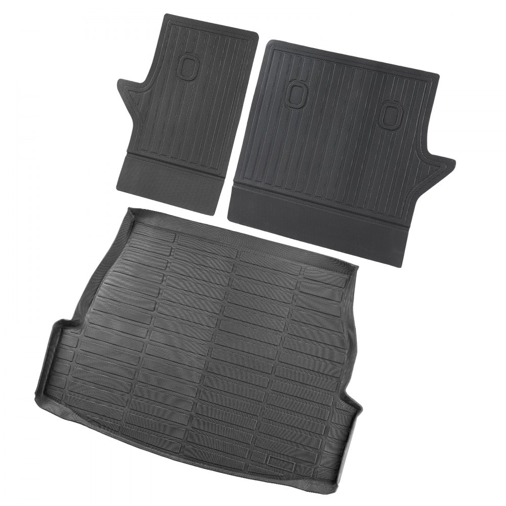 VEVOR Cargo Mats Compatible with Toyota RAV4 2019-2024, Custom Fit TPE Cargo Liner Set for SUVs, Trunk and Rear Back Seat Protector Replacement, Black, Trunk Mat and Backrest Mats