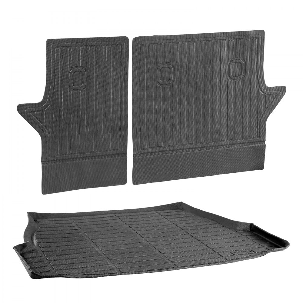 VEVOR Cargo Mats Compatible with Toyota RAV4 2019-2024, Custom Fit TPE Cargo Liner Set for SUVs, Trunk and Rear Back Seat Protector Replacement, Black, Trunk Mat and Backrest Mats
