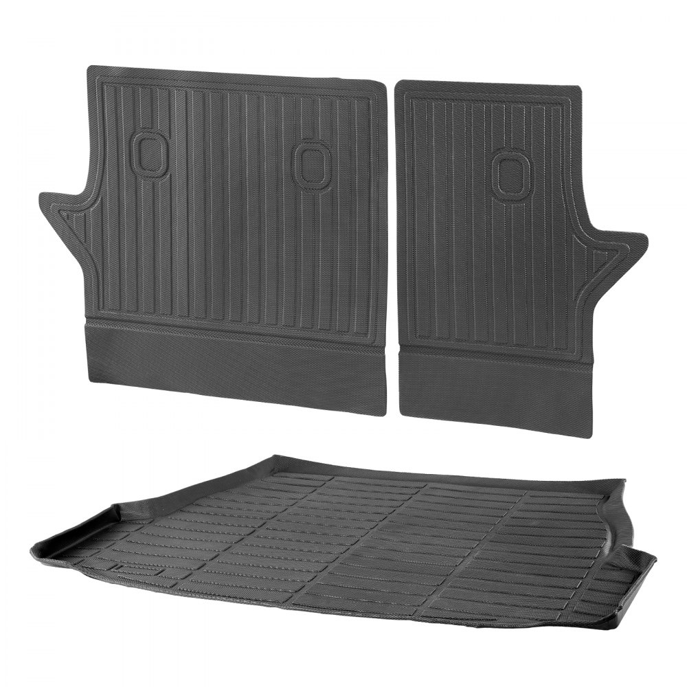 VEVOR Cargo Mats Compatible with Toyota RAV4 2019-2024, Custom Fit TPE Cargo Liner Set for SUVs, Trunk and Rear Back Seat Protector Replacement, Black, Trunk Mat and Backrest Mats