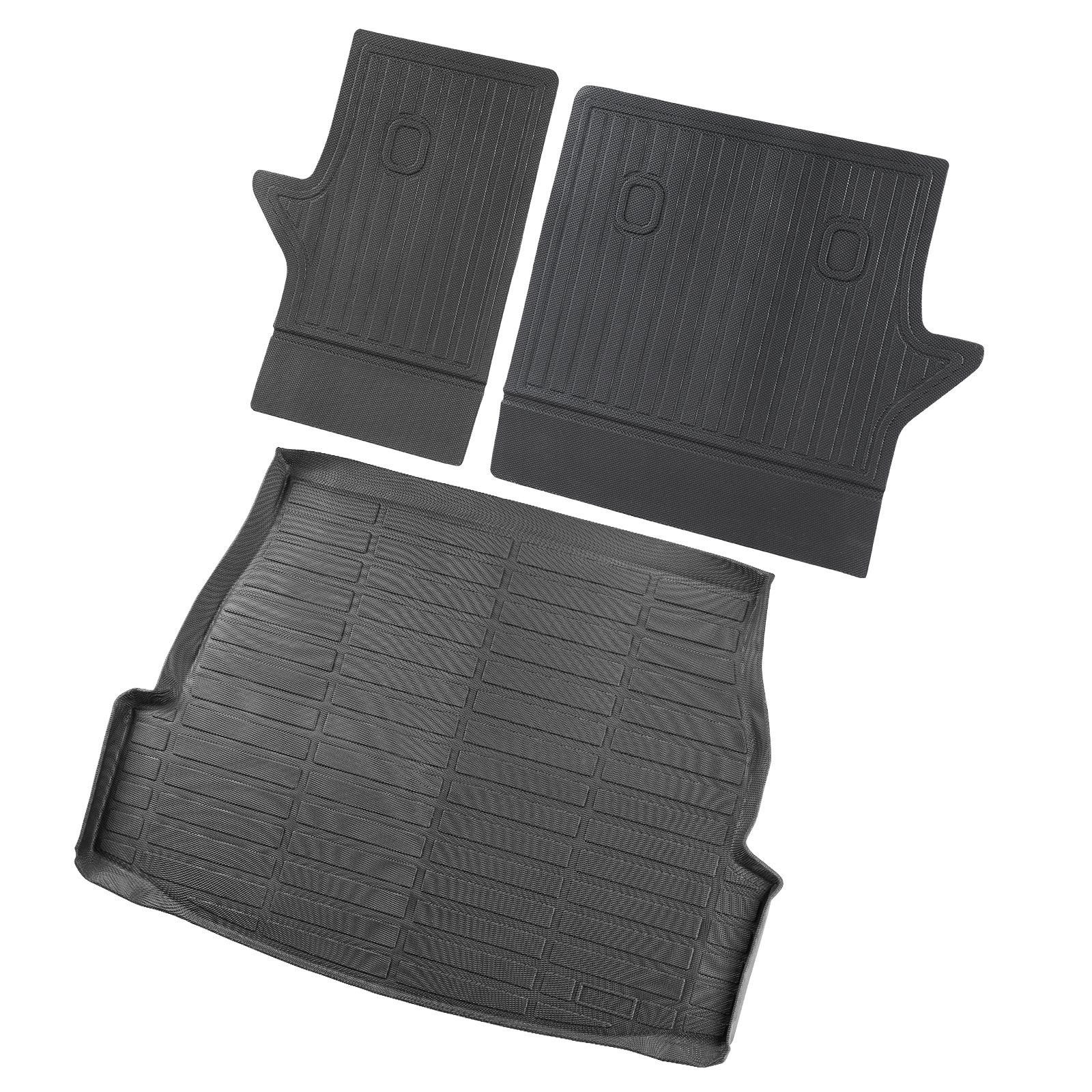 VEVOR Cargo Mats Compatible with Toyota RAV4 2019-2024, Custom Fit TPE Cargo Liner Set for SUVs, Trunk and Rear Back Seat Protector Replacement, Black, Trunk Mat and Backrest Mats