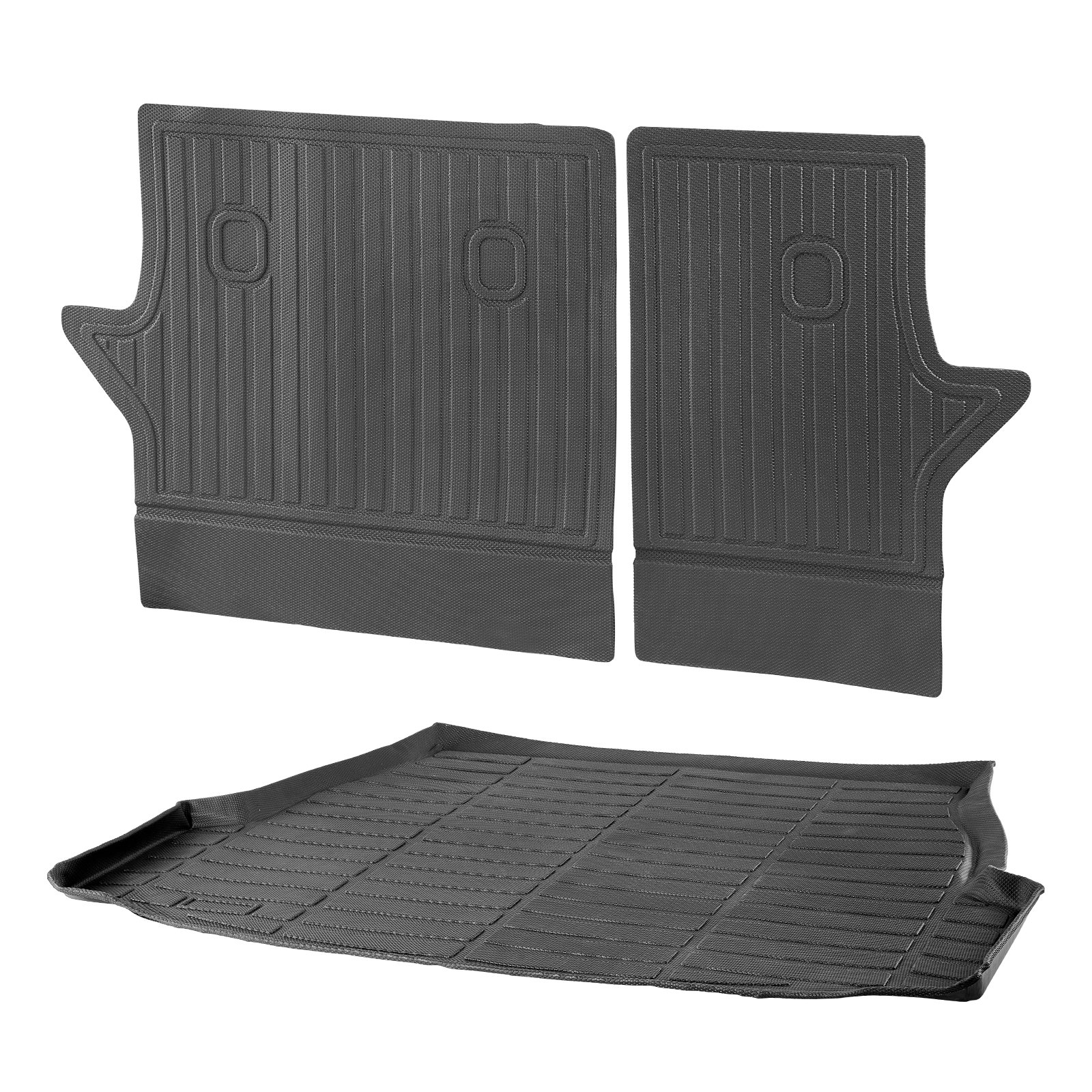 VEVOR Cargo Mats Compatible with Toyota RAV4 2019-2024, Custom Fit TPE Cargo Liner Set for SUVs, Trunk and Rear Back Seat Protector Replacement, Black, Trunk Mat and Backrest Mats