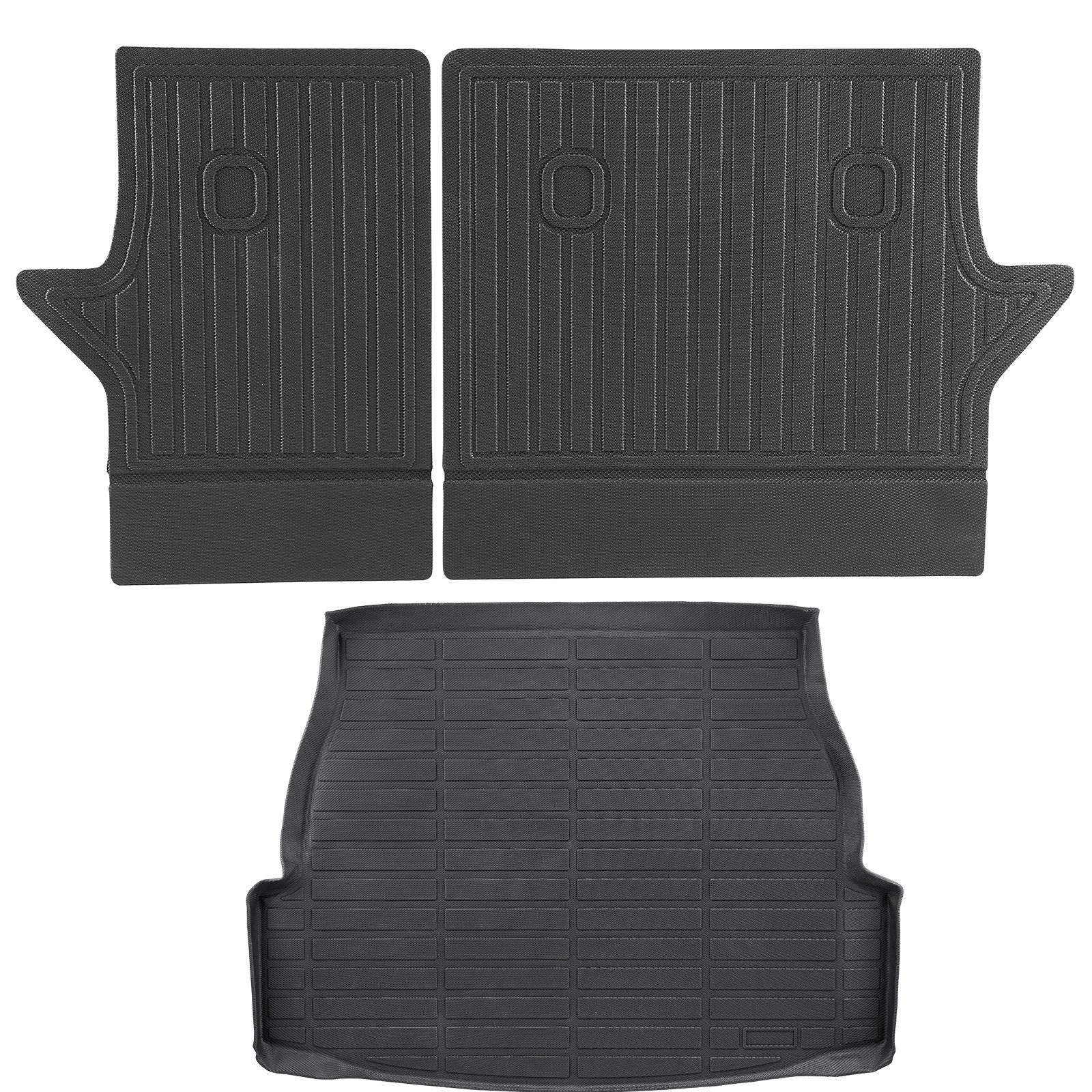 VEVOR Cargo Mats Compatible with Toyota RAV4 2019-2024, Custom Fit TPE Cargo Liner Set for SUVs, Trunk and Rear Back Seat Protector Replacement, Black, Trunk Mat and Backrest Mats