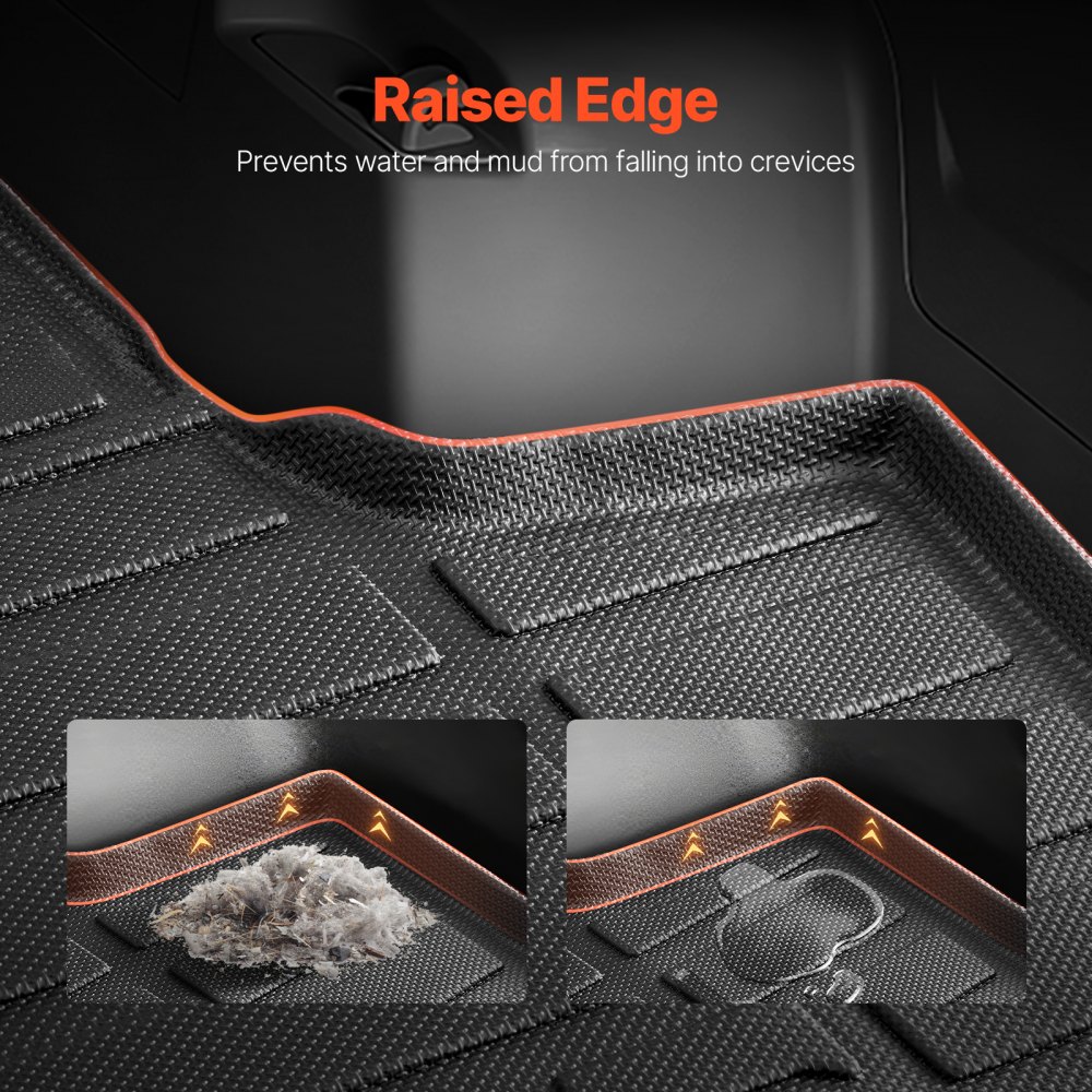 VEVOR Cargo Mat Compatible with Toyota 4Runner 7 Seater 2010-2024 without Sliding Tray, Precise Fit Trunk Mat for SUVs, TPE Trunk Protector Replacement, Black (1PCS)