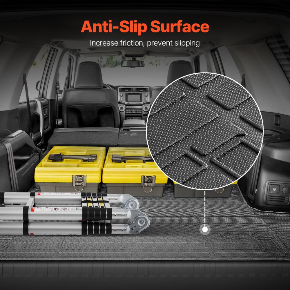 VEVOR Cargo Mat Compatible with Toyota 4Runner 7 Seater 2010-2024 without Sliding Tray, Precise Fit Trunk Mat for SUVs, TPE Trunk Protector Replacement, Black (1PCS)