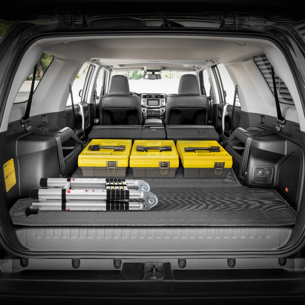 VEVOR Cargo Mat Compatible with Toyota 4Runner 7 Seater 2010-2024 without Sliding Tray, Precise Fit Trunk Mat for SUVs, TPE Trunk Protector Replacement, Black (1PCS)
