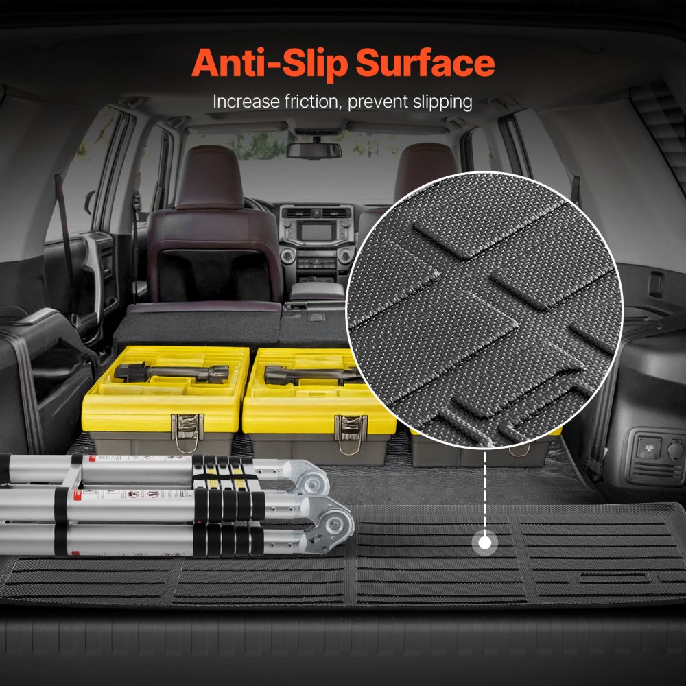 VEVOR Cargo Mats Compatible with 2016-2022 & 2023-2024 Honda Pilot, Custom Fit TPE Cargo Liner Set for SUVs, Trunk and Back Seat Protector Replacement, Black, Trunk Mat and Backrest Mats