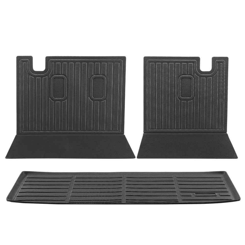 VEVOR Cargo Mats Compatible with 2016-2022 & 2023-2024 Honda Pilot, Custom Fit TPE Cargo Liner Set for SUVs, Trunk and Back Seat Protector Replacement, Black, Trunk Mat and Backrest Mats