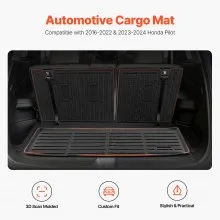 Truck Cargo Mat & Backrest Mat Custom Fit for Honda Pilot 2016-2022 & 2023-2024