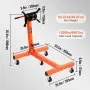 Suporte de motor VEVOR, suporte de motor giratório de 1500 lbs (3/4 toneladas) com cabeça ajustável em 360 graus, carrinho de elevação de motor dobrável em ferro fundido, 5 rodízios, 4 braços ajustáveis, para manutenção de veículos