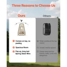 VEVOR Pop up Sports Tent, 47x47 in Clear Bubble Tent for 1 Person, Waterproof Outdoor Pod with Floor Mat & Top Cover, Garden Igloo Dome Tents Camping Shelter for Events Fishing Cheering