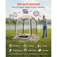 VEVOR Pop up Sports Tent 50x50 in Outdoor Clear Bubble Tent Weather Proof Pod