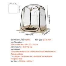 VEVOR Pop up Sports Tent 50x50 in Outdoor Clear Bubble Tent Weather Proof Pod