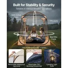 VEVOR Pop up Sports Tent 63x63 in Outdoor Clear Bubble Tent Weather Proof Pod