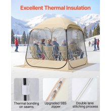 VEVOR Pop up Sports Tent, 72x72 in Clear Bubble Tent for 2-4 Persons, Waterproof Outdoor Pod with Floor Mat & Top Cover, Garden Igloo Dome Tents Camping Shelter for Events Fishing Cheering