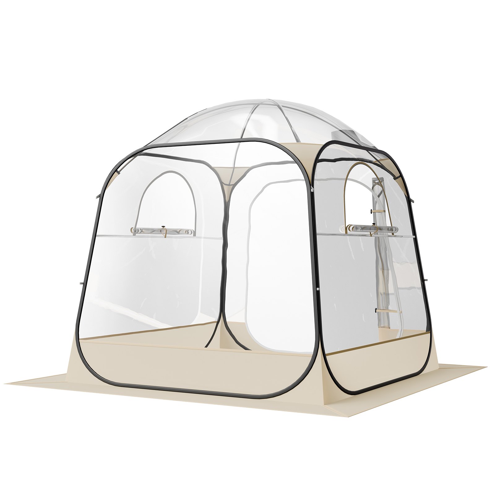 VEVOR Pop up Sports Tent, 72x72 in Clear Bubble Tent for 2-4 Persons, Waterproof Outdoor Pod with Floor Mat & Top Cover, Garden Igloo Dome Tents Camping Shelter for Events Fishing Cheering