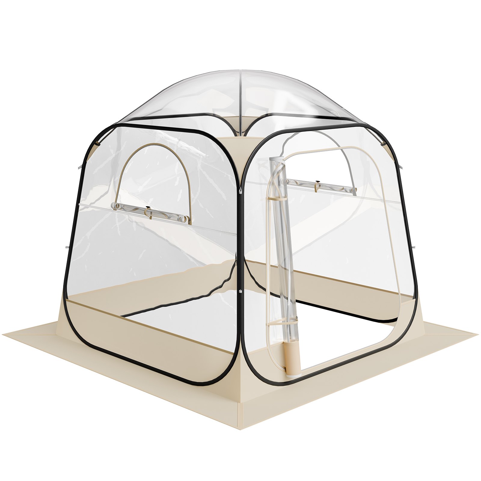 VEVOR Pop up Sports Tent, 72x72 in Clear Bubble Tent for 2-4 Persons, Waterproof Outdoor Pod with Floor Mat & Top Cover, Garden Igloo Dome Tents Camping Shelter for Events Fishing Cheering