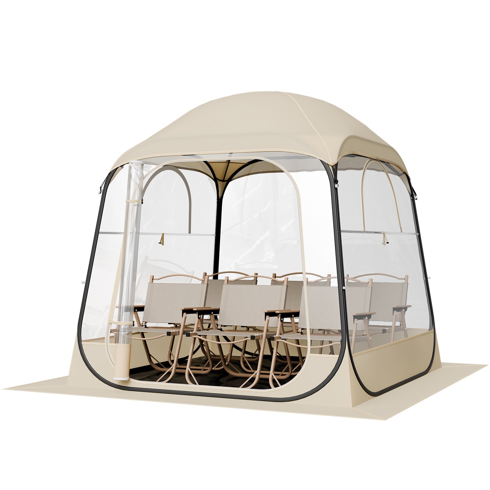 VEVOR Pop up Sports Tent, 72x72 in Clear Bubble Tent for 2-4 Persons, Waterproof Outdoor Pod with Floor Mat & Top Cover, Garden Igloo Dome Tents Camping Shelter for Events Fishing Cheering